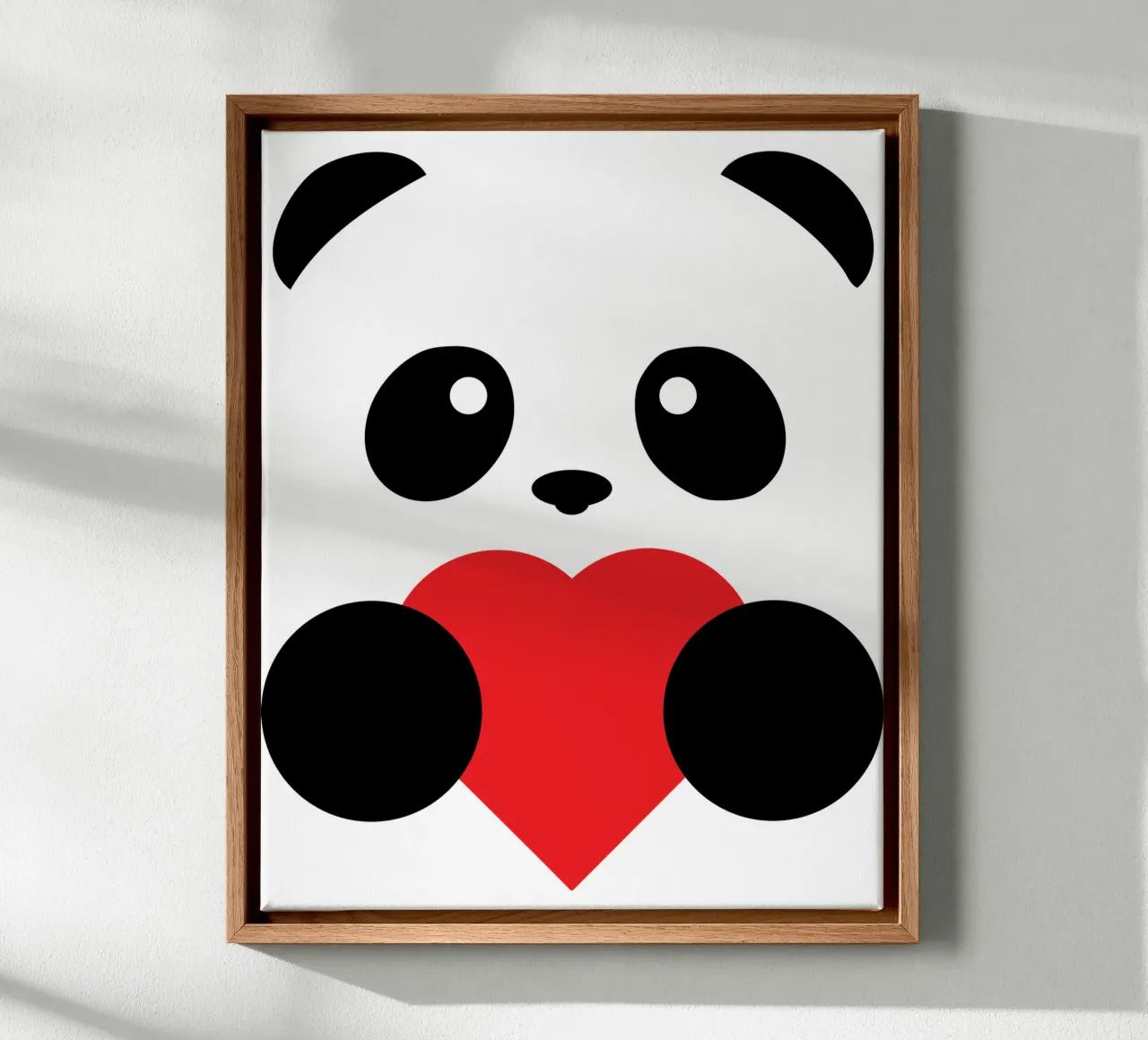 Panda Amor Regalo Para Ella lienzo con Marco flotante de ririedis