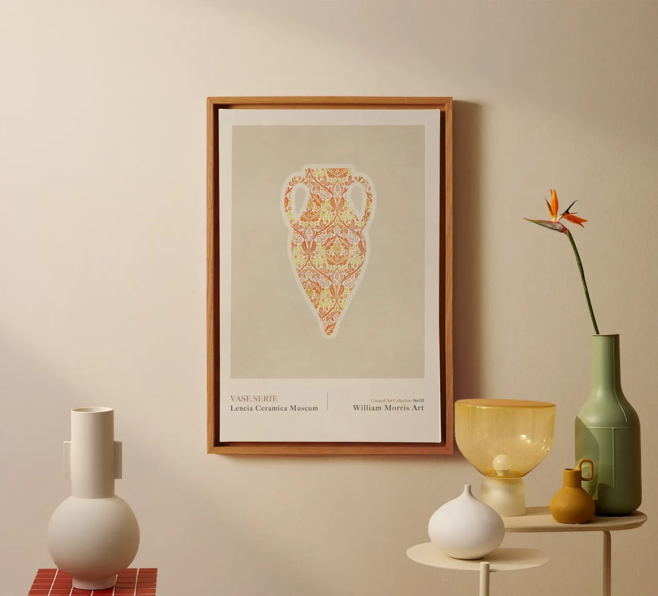 Emel Tunaboylu - William Morris - Vaso greco 02 tela con Cornice a cassetta da The Artcircle