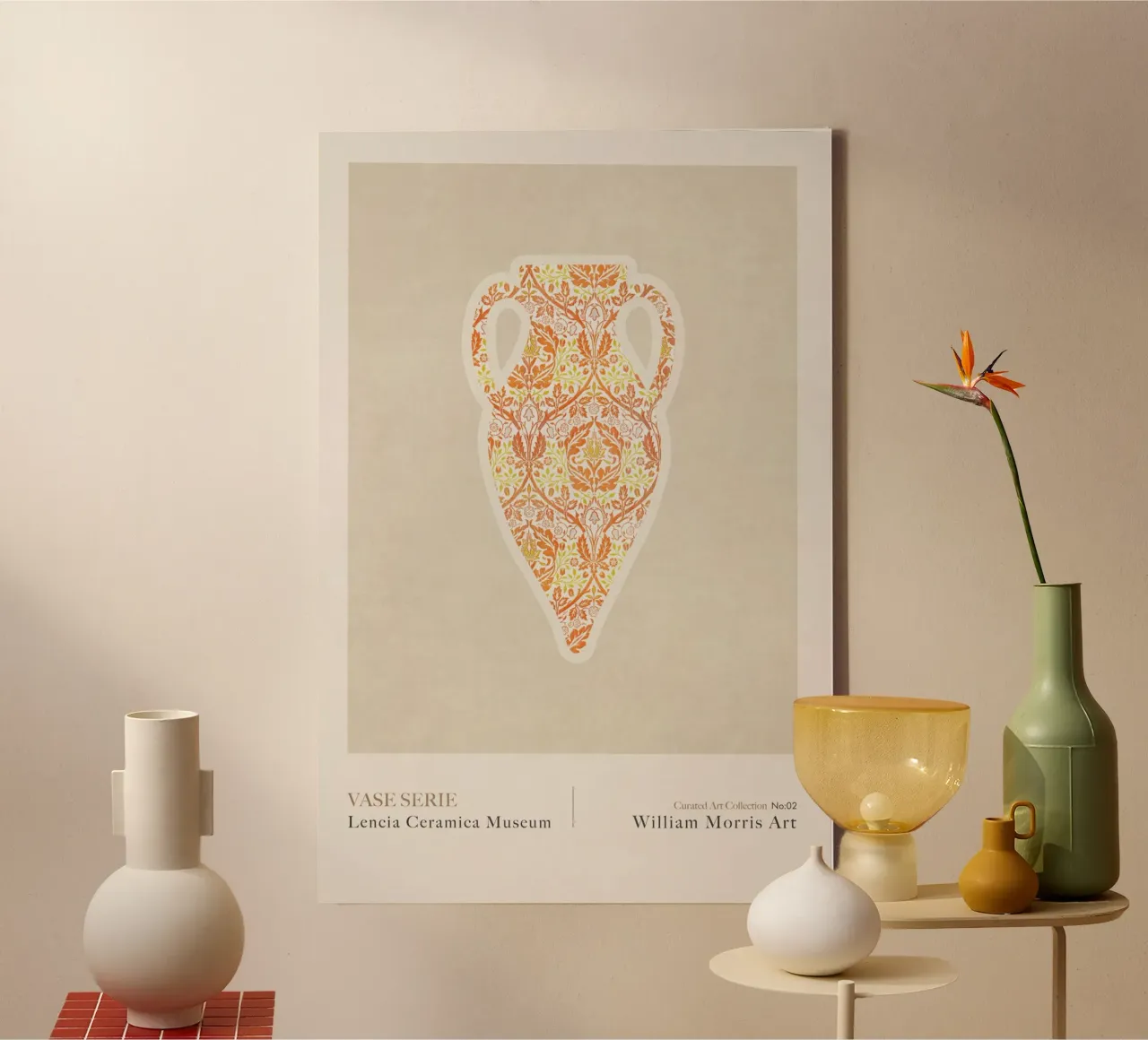 Emel Tunaboylu - William Morris - Vaso greco 02 tela con Cornice a cassetta da The Artcircle
