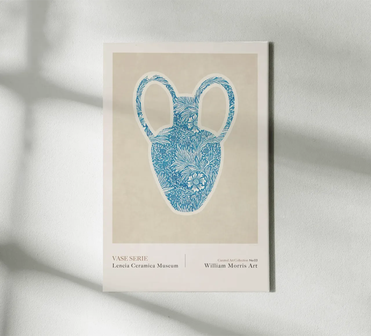 Emel Tunaboylu - William Morris - Vaso greco 03 tela con Cornice a cassetta da The Artcircle