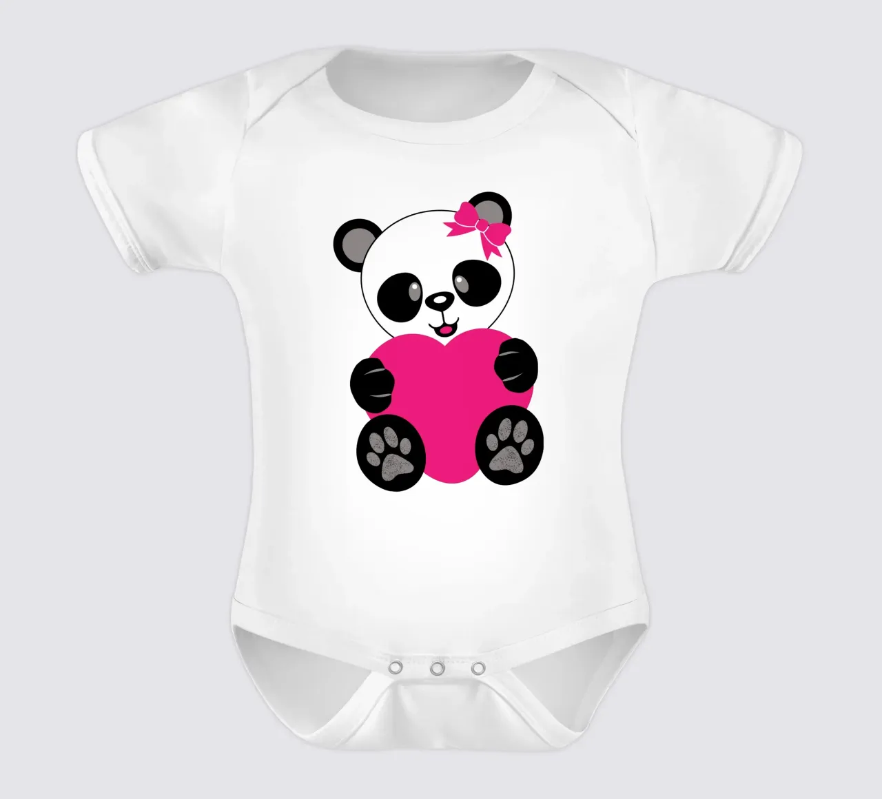 Pandabär Liebessymbol für sie lustiges Design Kurzarm Babybody von ririedis