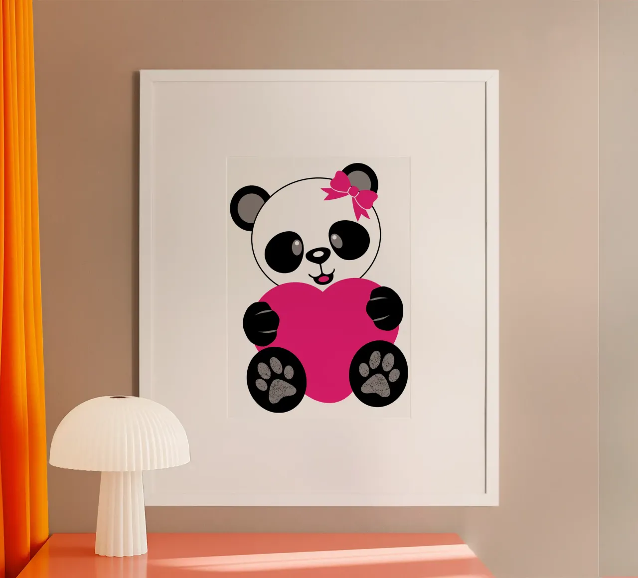 Pandabär Liebessymbol für sie lustiges Design Poster mit Holzrahmen von ririedis