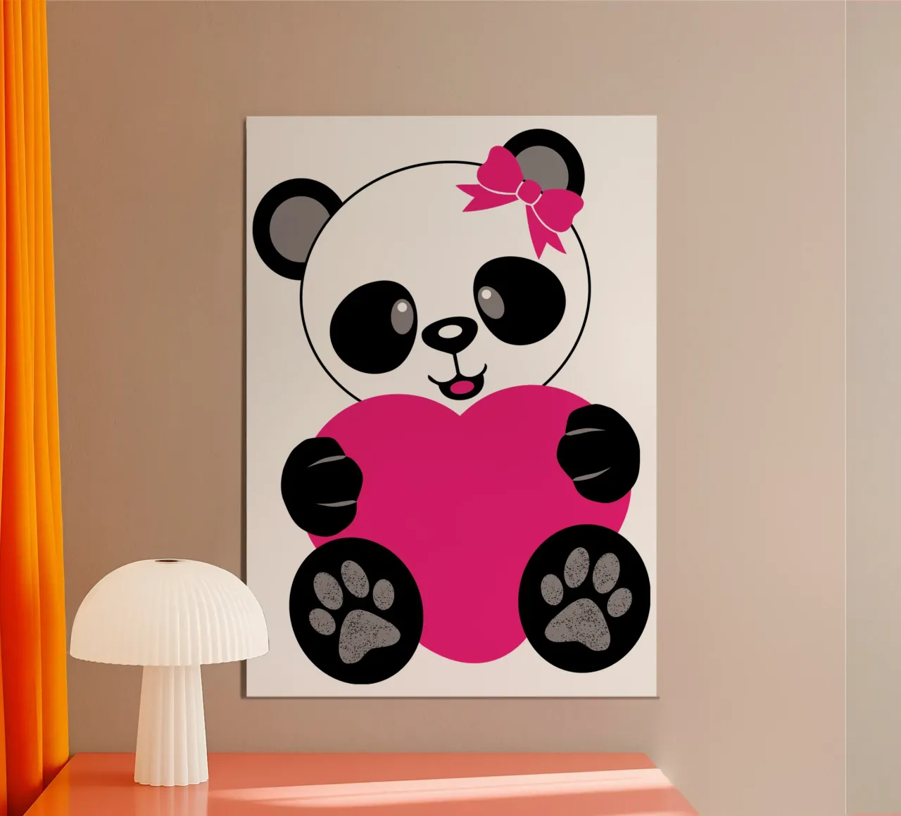 Pandabär Liebessymbol für sie lustiges Design Poster mit Holzrahmen von ririedis