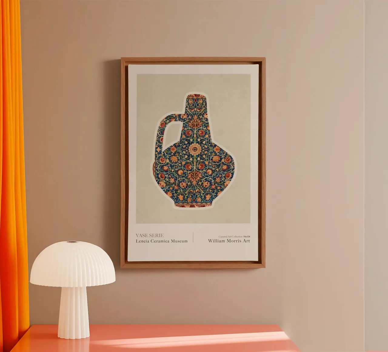 Emel Tunaboylu - William Morris - Vaso greco 04 tela con Cornice a cassetta da The Artcircle