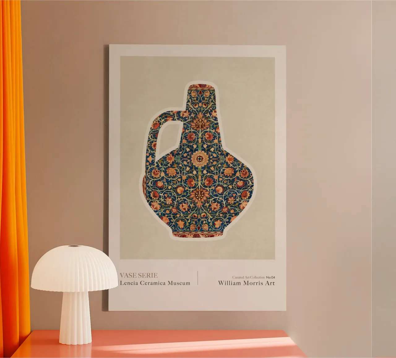 Emel Tunaboylu - William Morris - Vaso greco 04 tela con Cornice a cassetta da The Artcircle