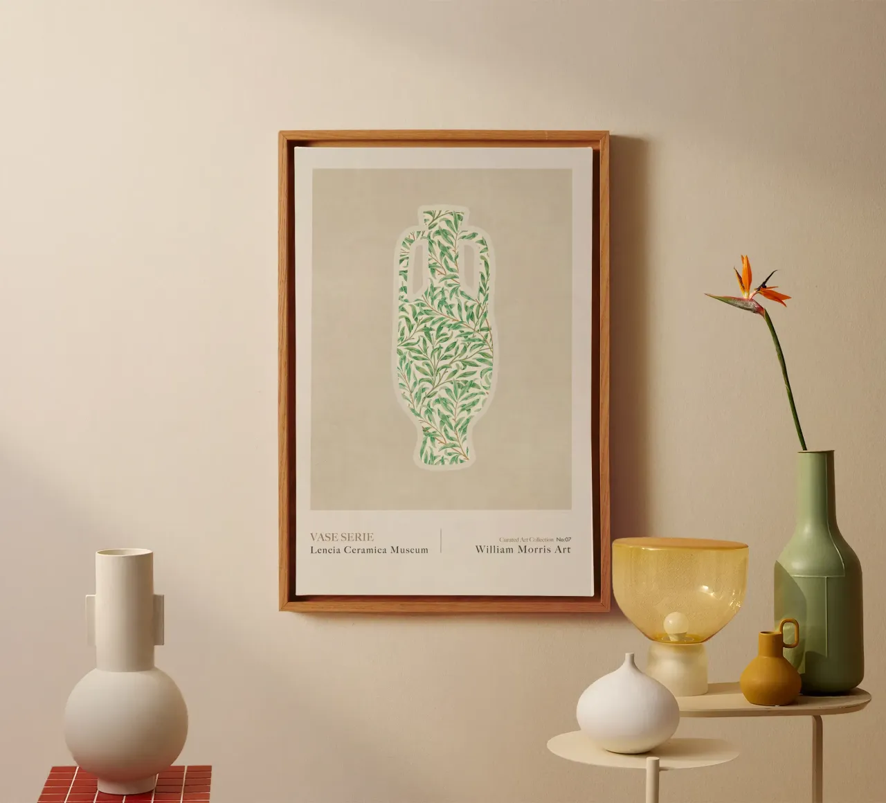 Emel Tunaboylu - William Morris - Vaso greco 07 tela con Cornice a cassetta da The Artcircle