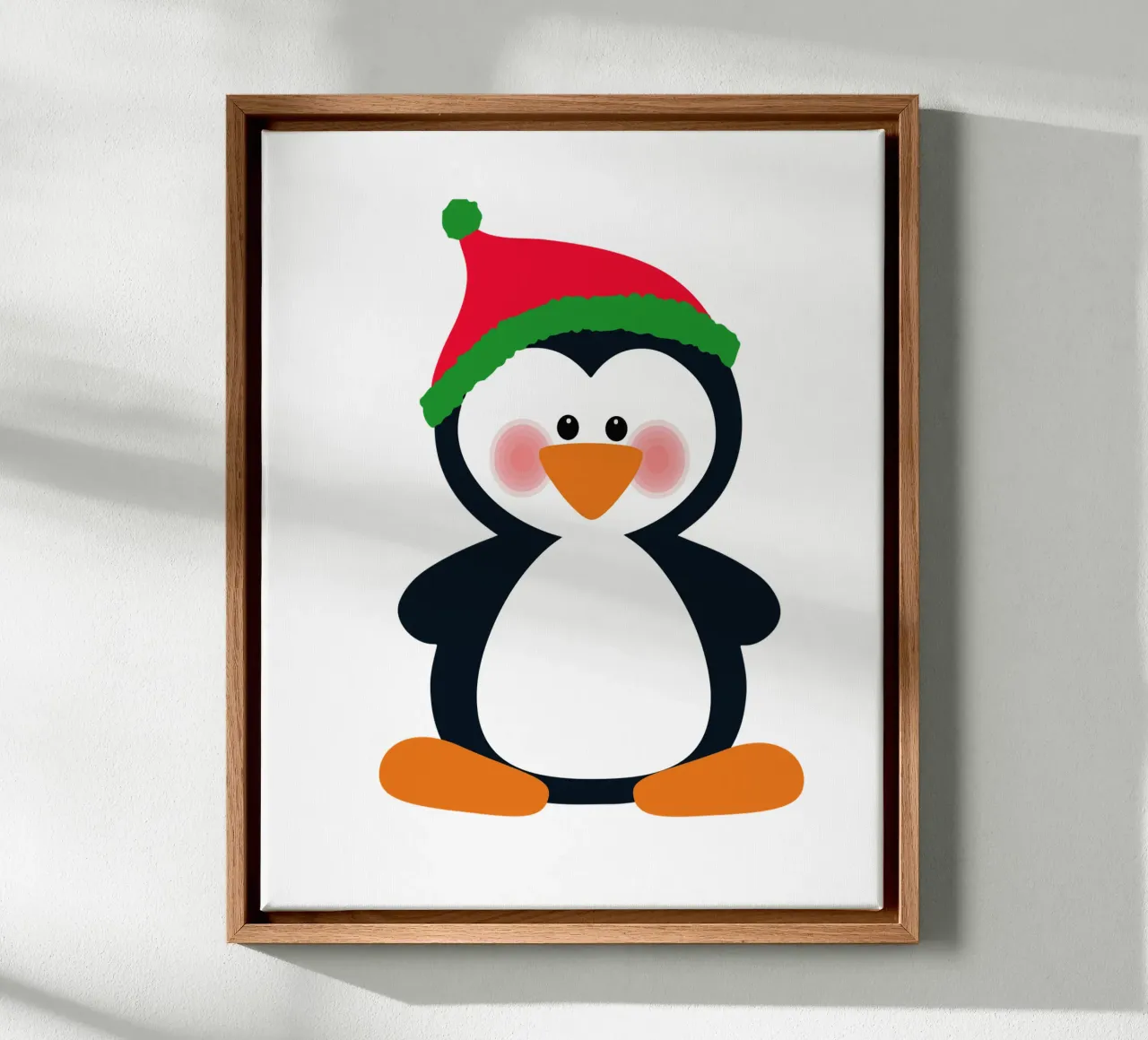 Pinguïn kerstmuts grappig ontwerp canvas met Baklijst van ririedis