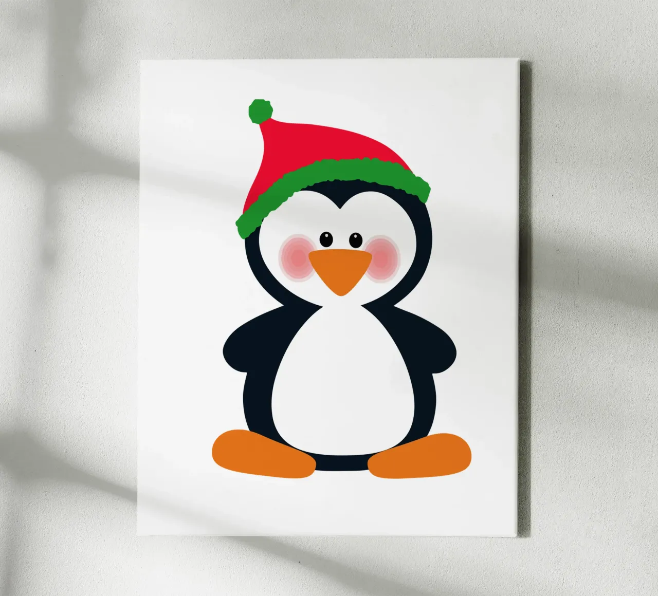 Pinguïn kerstmuts grappig ontwerp canvas met Baklijst van ririedis