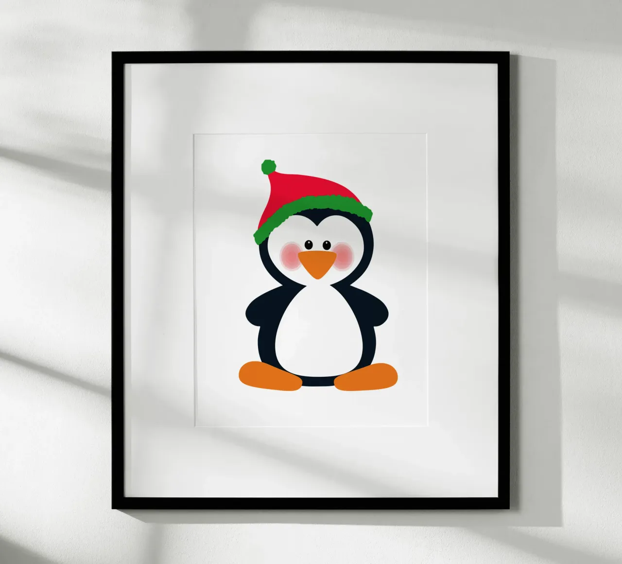 Pinguino Cappello di Babbo Natale Design divertente carta hahnemühle da ririedis