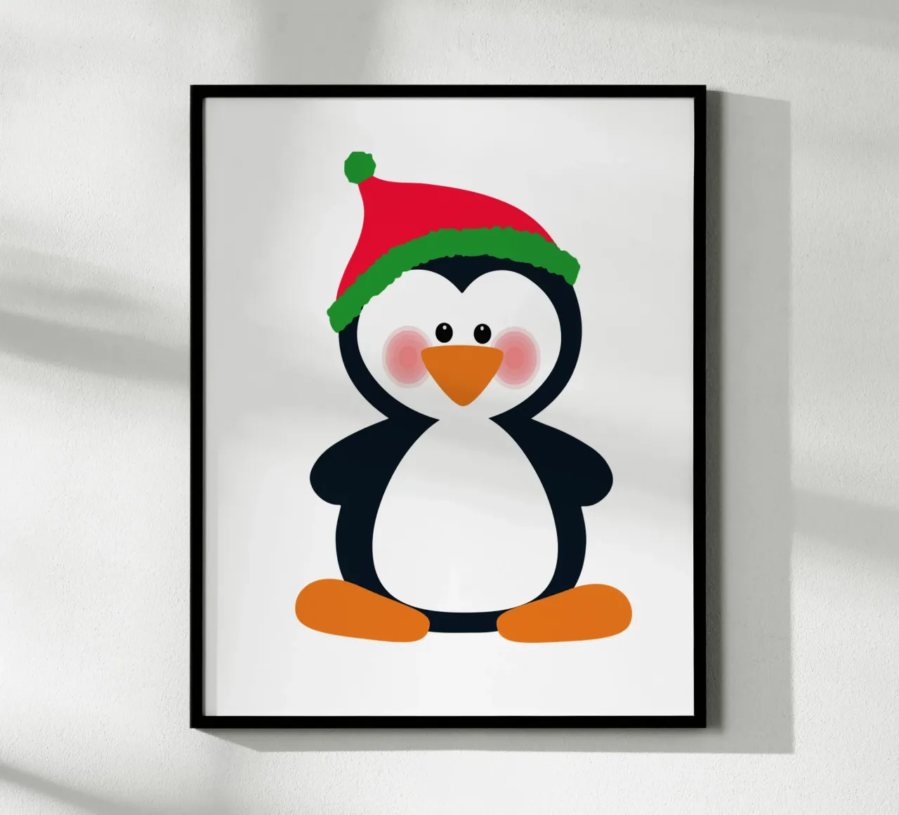 Pinguino Cappello di Babbo Natale Design divertente carta hahnemühle da ririedis