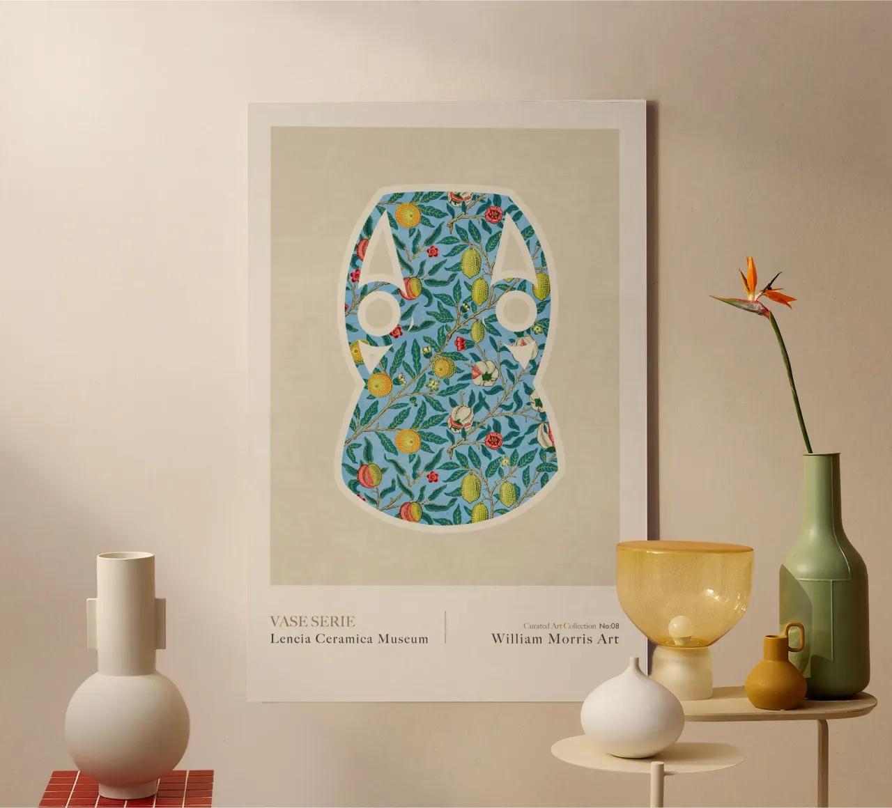 Emel Tunaboylu - William Morris - Vaso greco 08 tela con Cornice a cassetta da The Artcircle