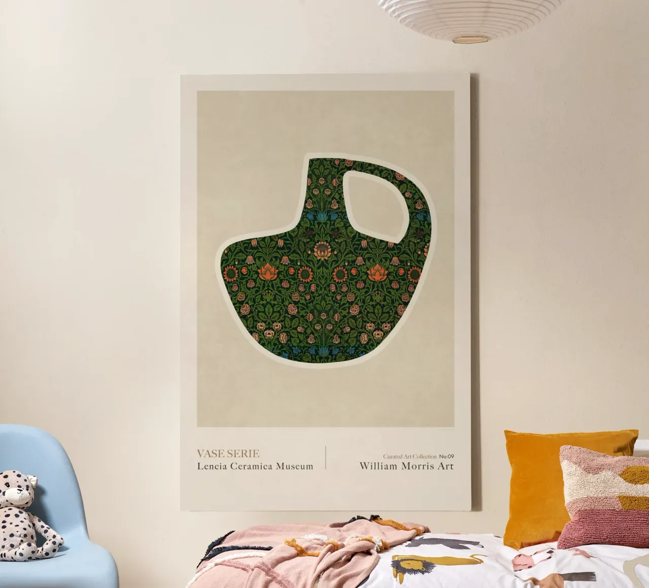 Emel Tunaboylu - William Morris - Vaso greco 09 tela con Cornice a cassetta da The Artcircle