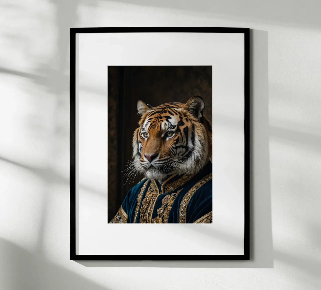 Maharaja Bengala: il sovrano a righe poster con telaio in legno da Beasts of Nobility