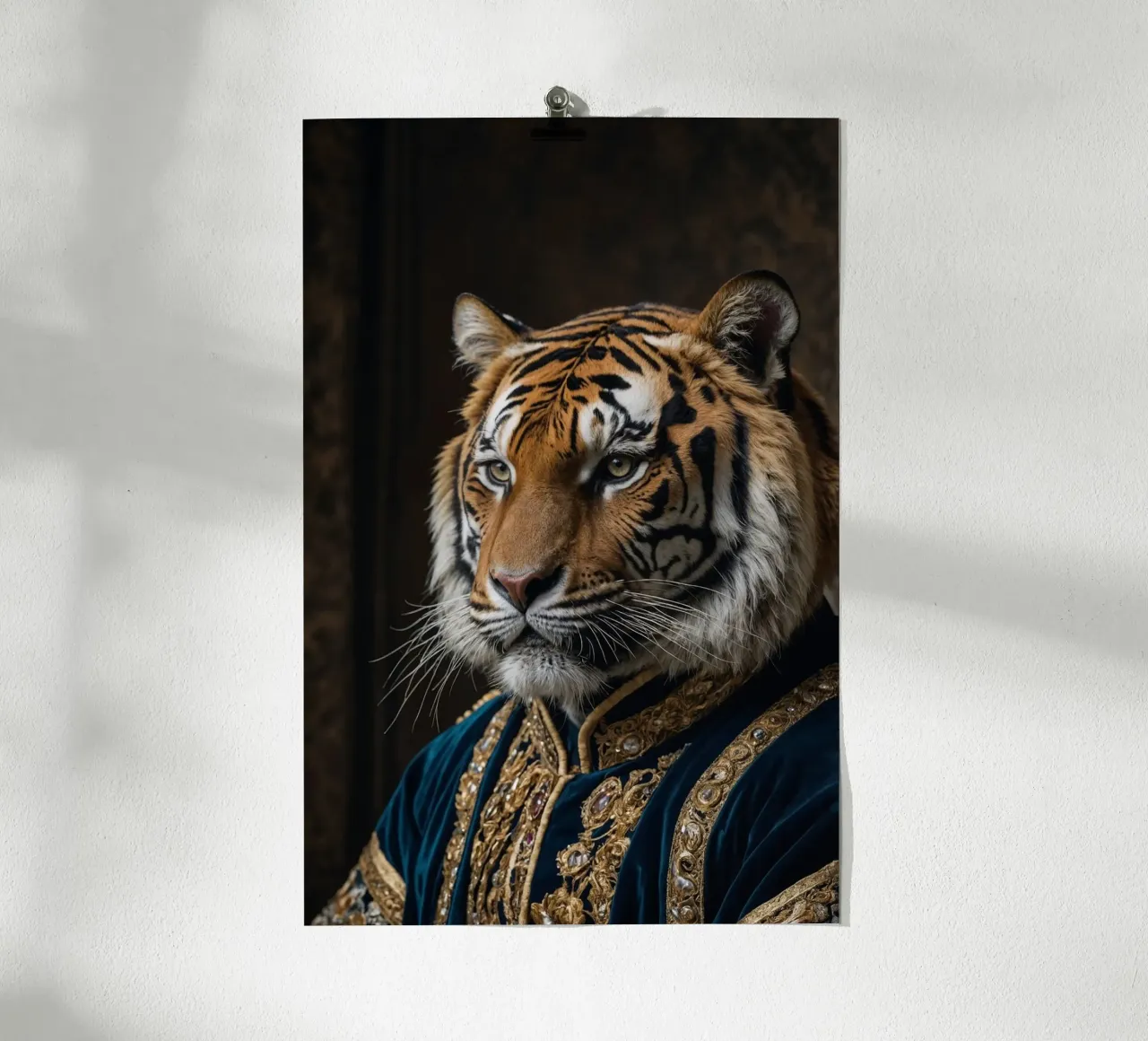 Maharaja Bengala: il sovrano a righe poster con telaio in legno da Beasts of Nobility
