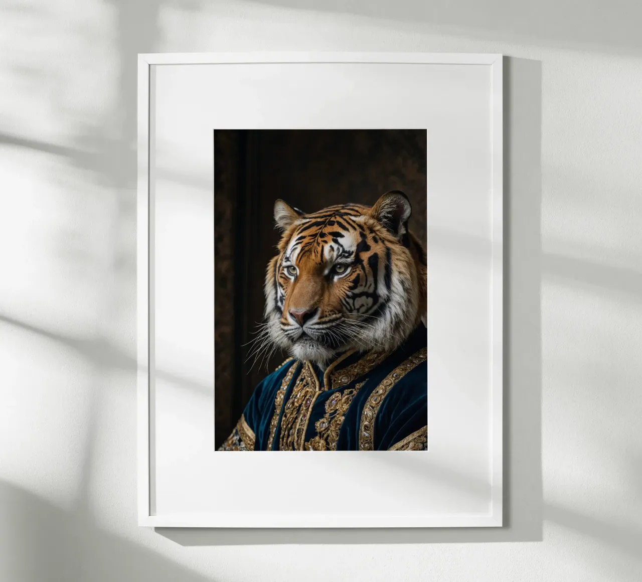 Maharaja Bengala: il sovrano a righe poster con telaio in legno da Beasts of Nobility