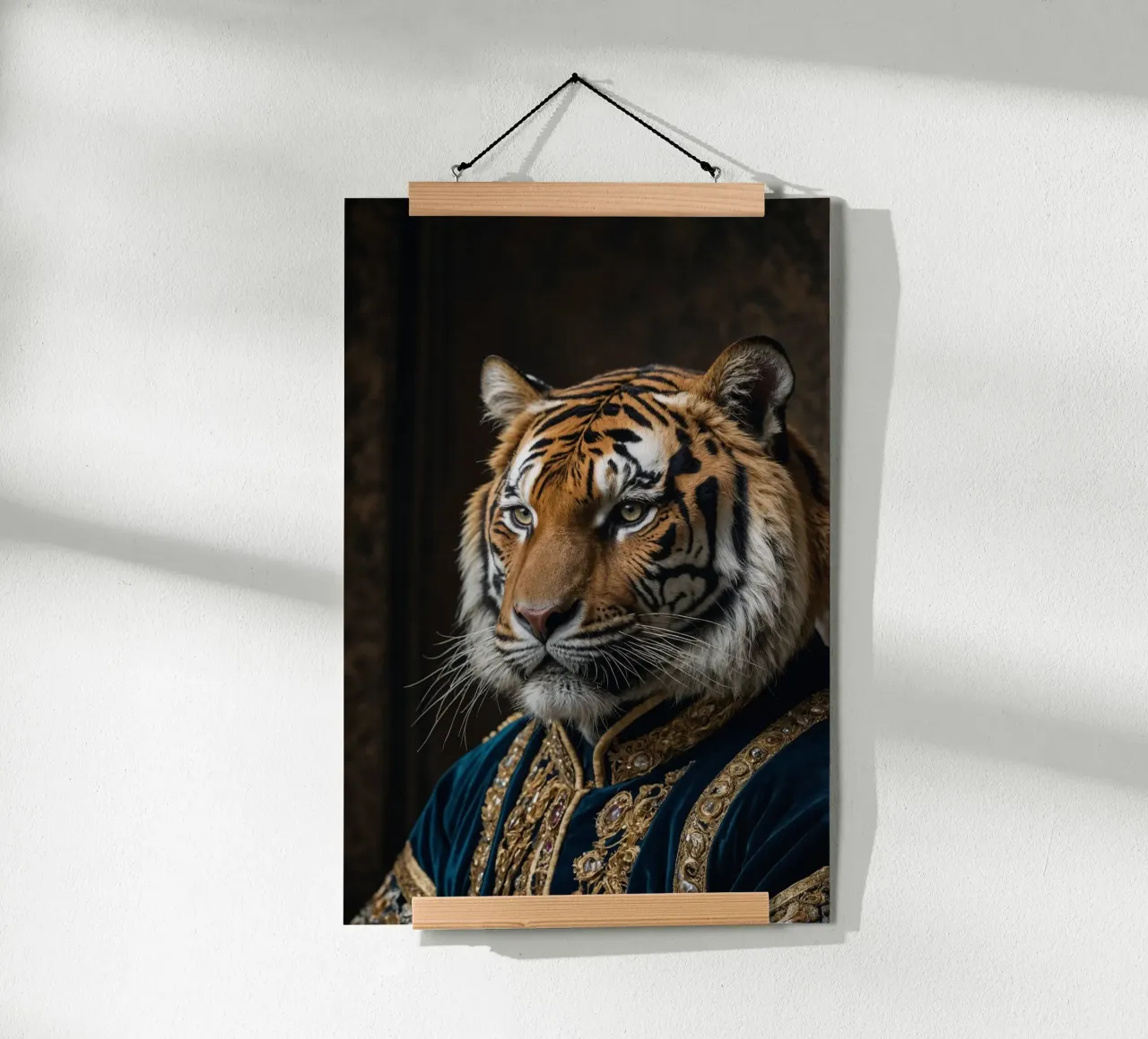 Maharaja Bengala: il sovrano a righe poster con telaio in legno da Beasts of Nobility
