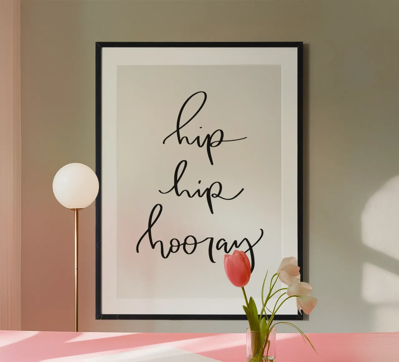 hip hip hooray poster with plastic frame by julianas.letterei