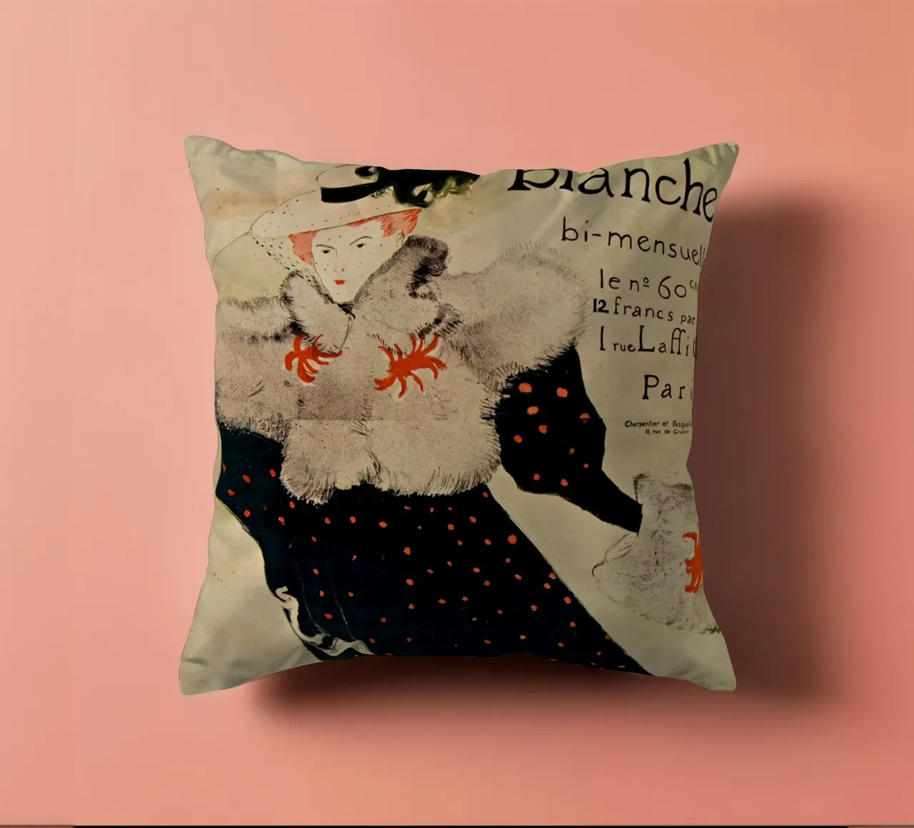 Henri de Toulouse-Lautrec - La Revue Blanche La recensione bianca cuscino da Timeless Artworks