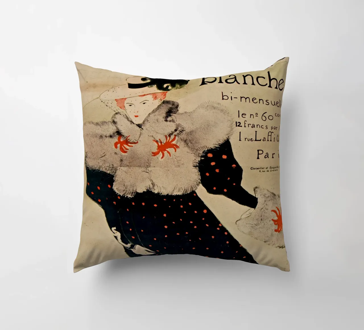 Henri de Toulouse-Lautrec - La Revue Blanche La recensione bianca cuscino da Timeless Artworks