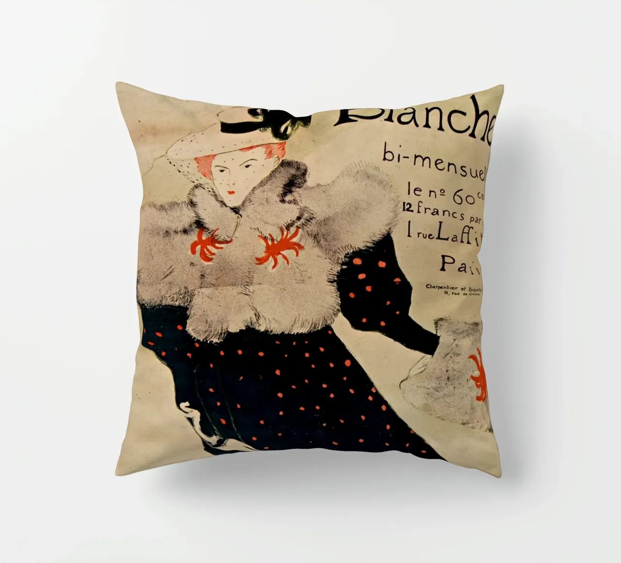 Henri de Toulouse-Lautrec - La Revue Blanche La recensione bianca cuscino da Timeless Artworks