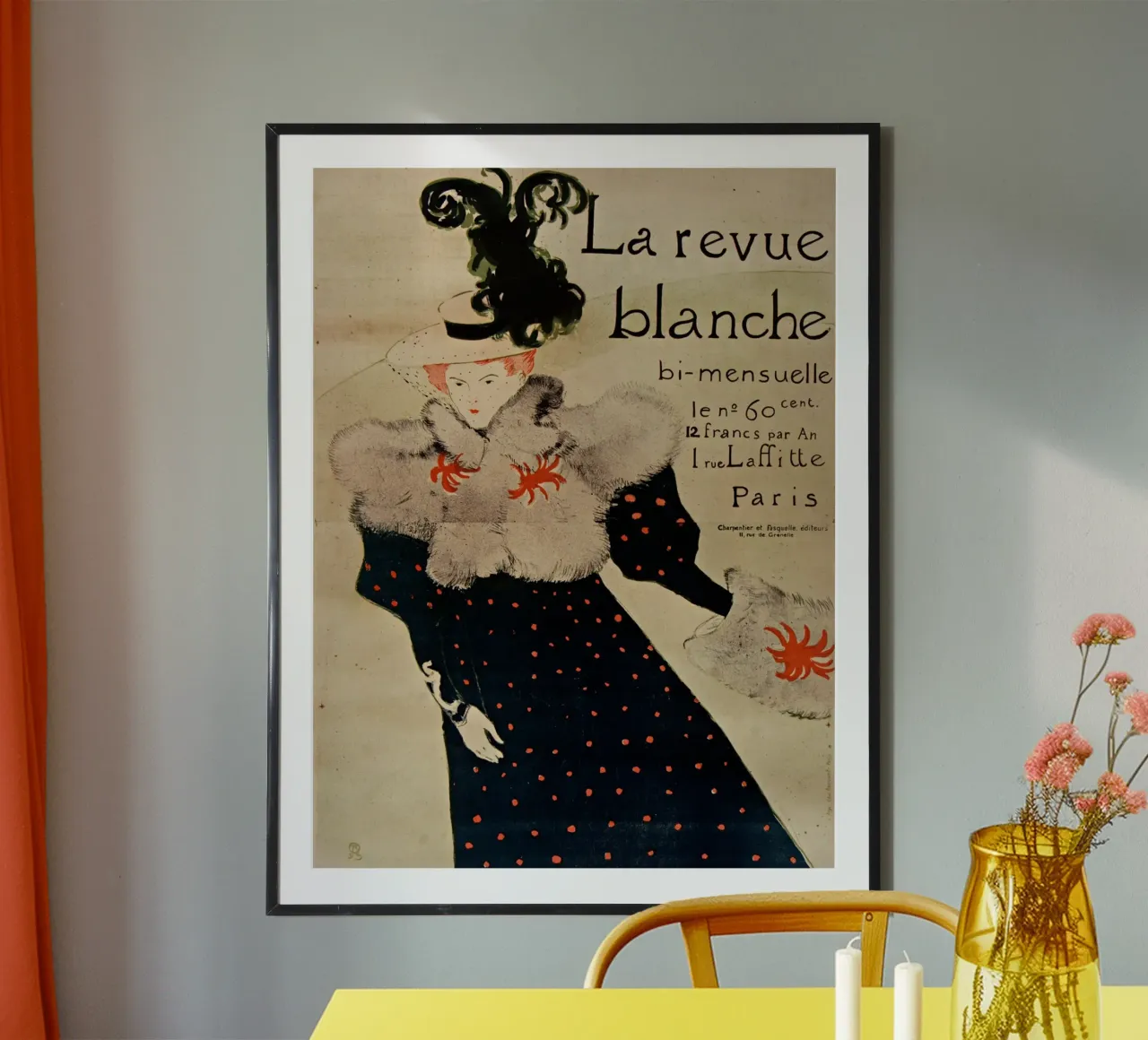 Henri de Toulouse-Lautrec - La Revue Blanche La recensione bianca poster con telaio in legno da Timeless Artworks