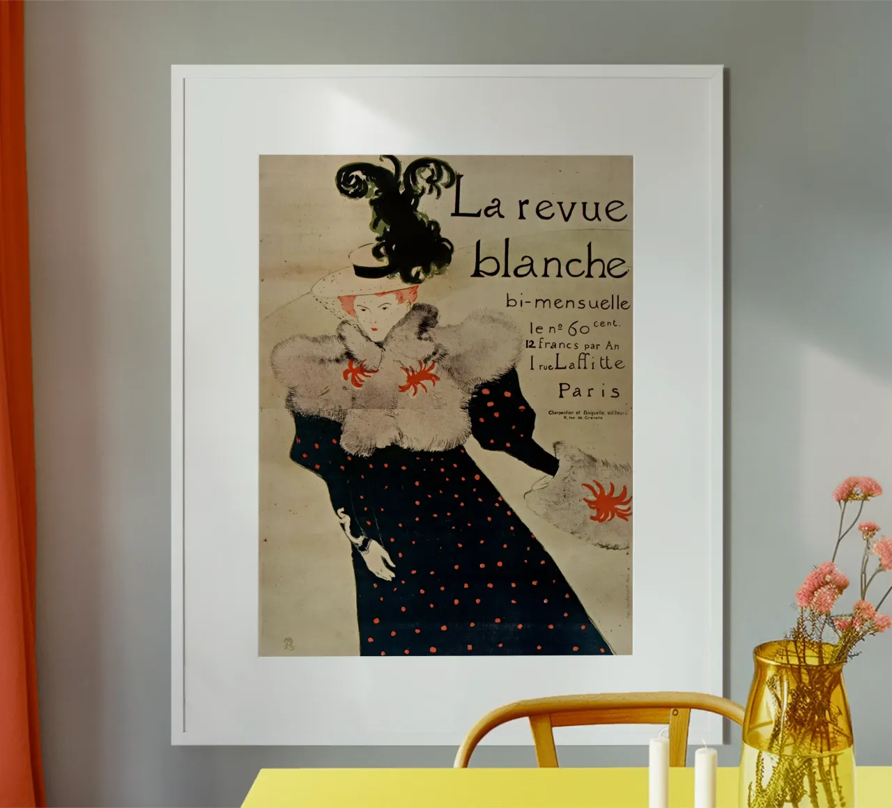 Henri de Toulouse-Lautrec - La Revue Blanche La recensione bianca poster con telaio in legno da Timeless Artworks