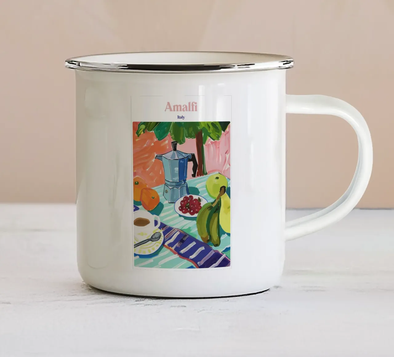 Boho Poster Club 2 Amalfi tazza in smalto da Boho Print Collection