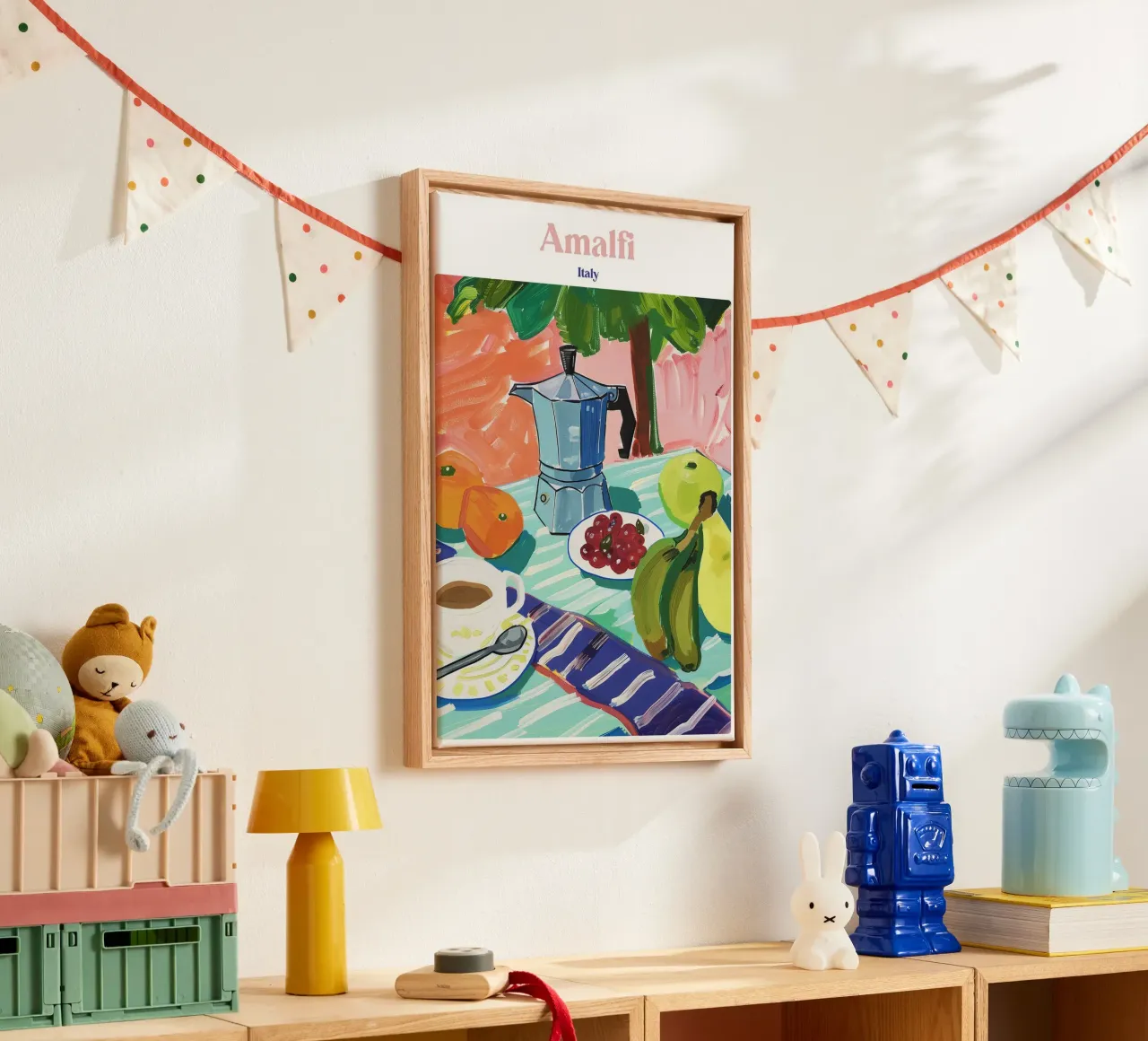Boho Poster Club 2 Amalfi tela con Cornice a cassetta da Boho Print Collection