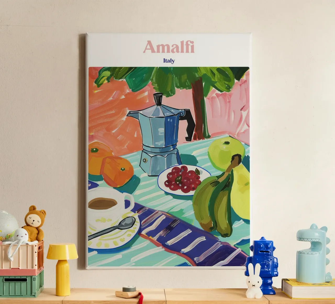 Boho Poster Club 2 Amalfi tela con Cornice a cassetta da Boho Print Collection