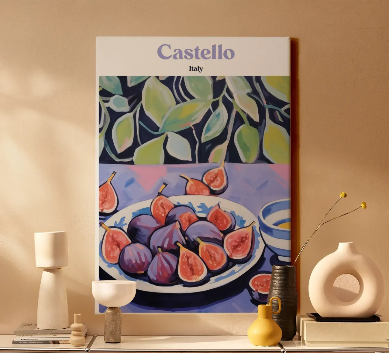 Boho Poster Club 2 Castello tela con Cornice a cassetta da Boho Print Collection