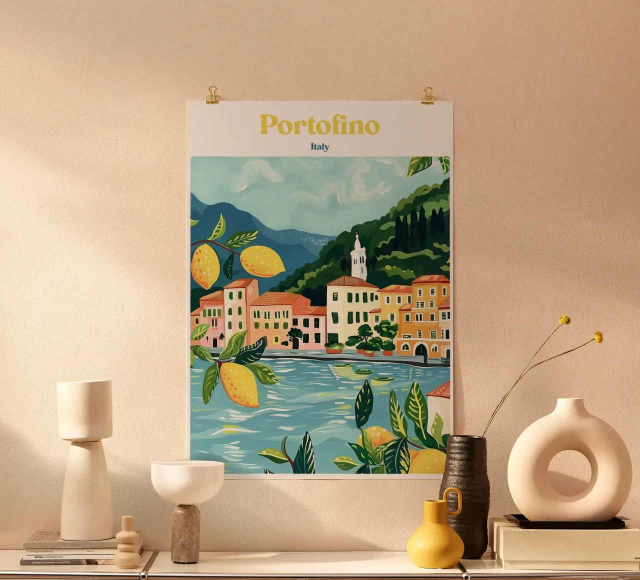 Boho Poster Club 2 Portofino poster con telaio in plastica da Boho Print Collection