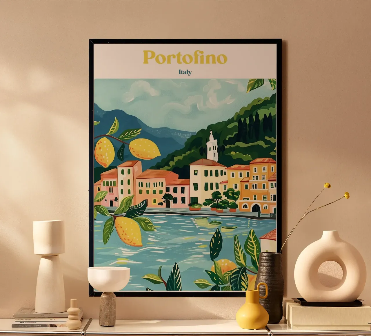 Boho Poster Club 2 Portofino poster con telaio in plastica da Boho Print Collection