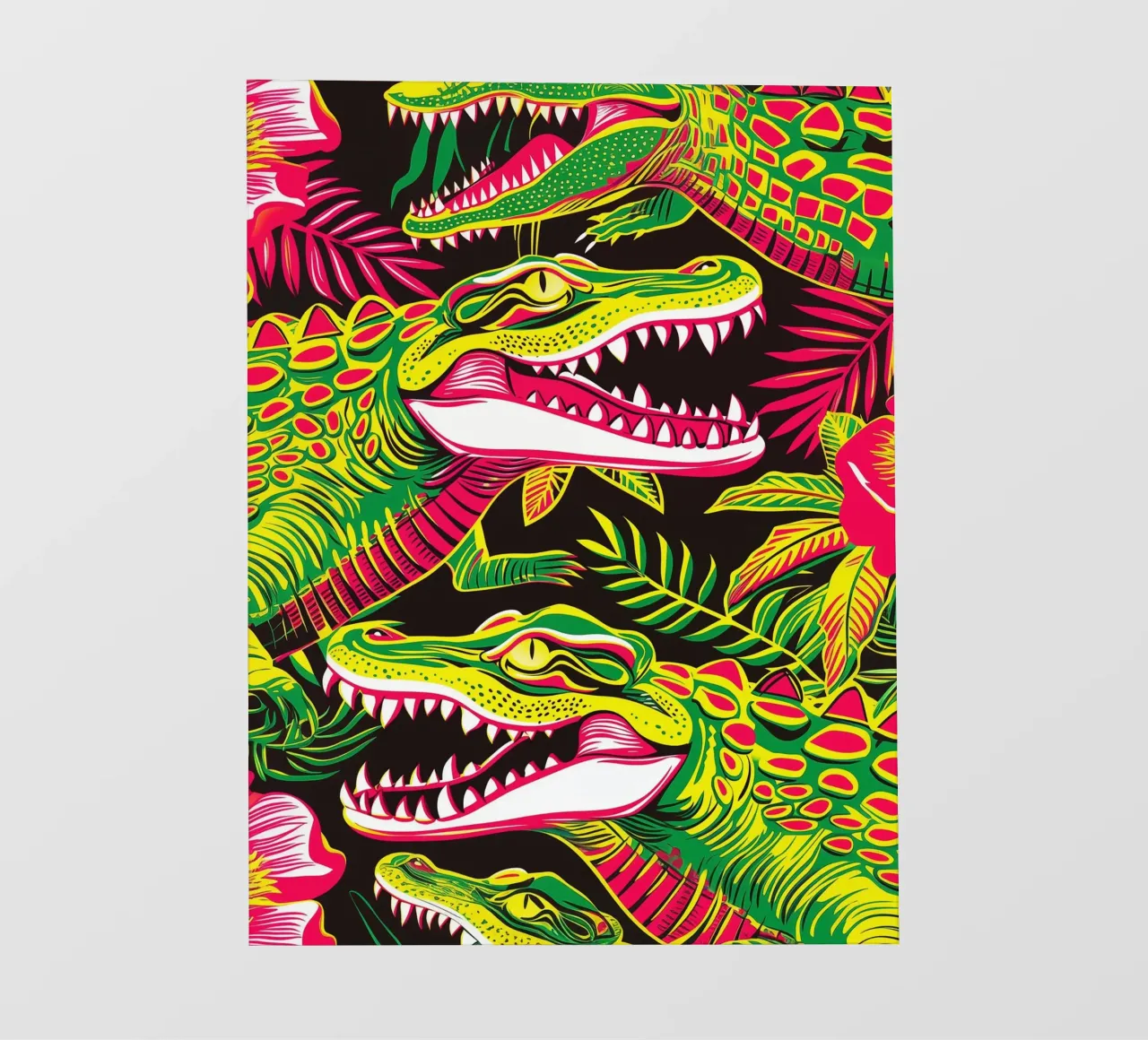 Psychedelic crocodile pattern in the style of the 60s photo wallpaper by Autofocus