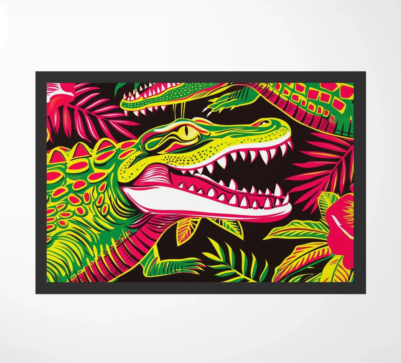 Psychedelic crocodile pattern in the style of the 60s doormat by Autofocus