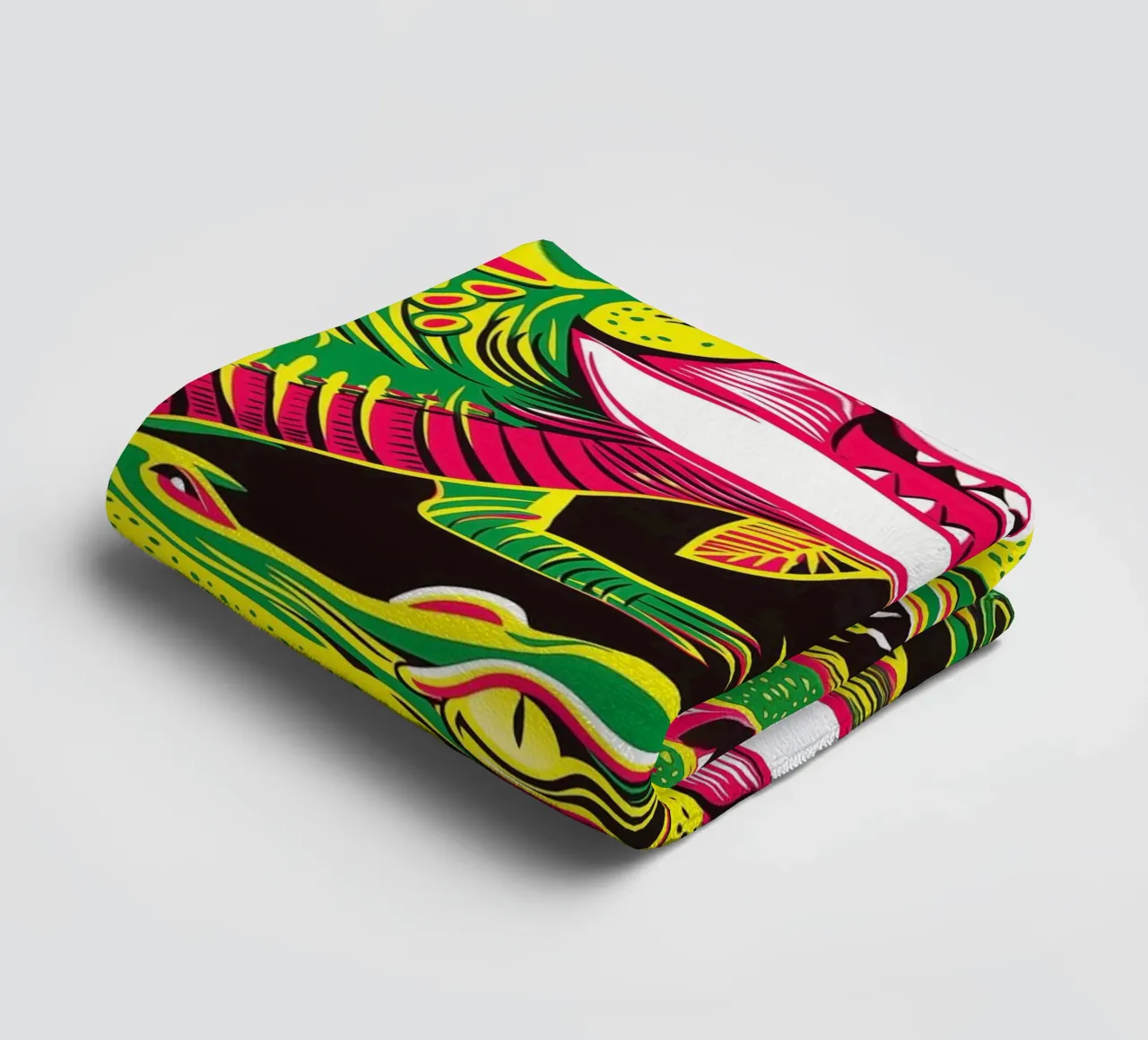 Psychedelic crocodile pattern in the style of the 60s towel by Autofocus