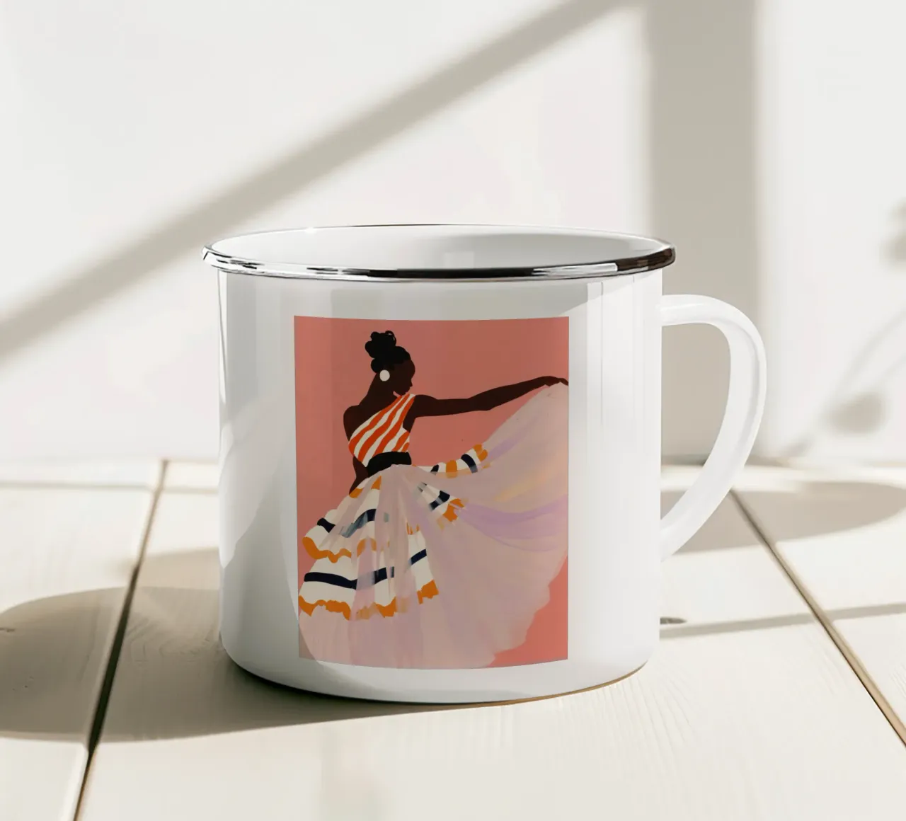 Dancing Amita tazza in smalto da treechild