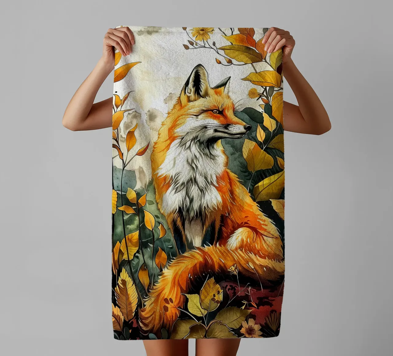 Kleiner Ingwerfuchs Tierkunst Handtuch von Justyna Jaszke JBJart
