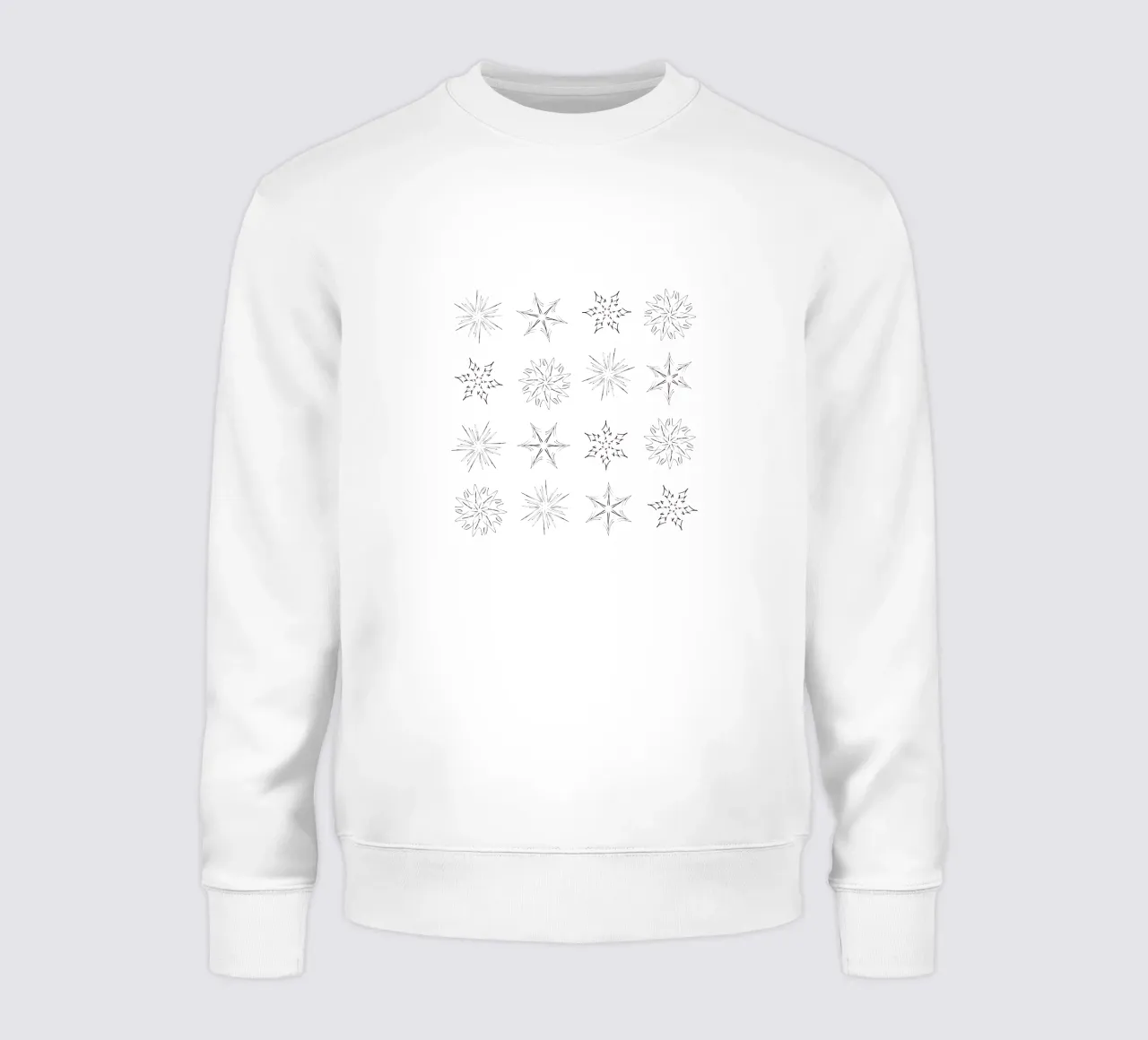 Nordic Stars & Snowflakes | Brown on Cream Neutral felpa da sabidussi