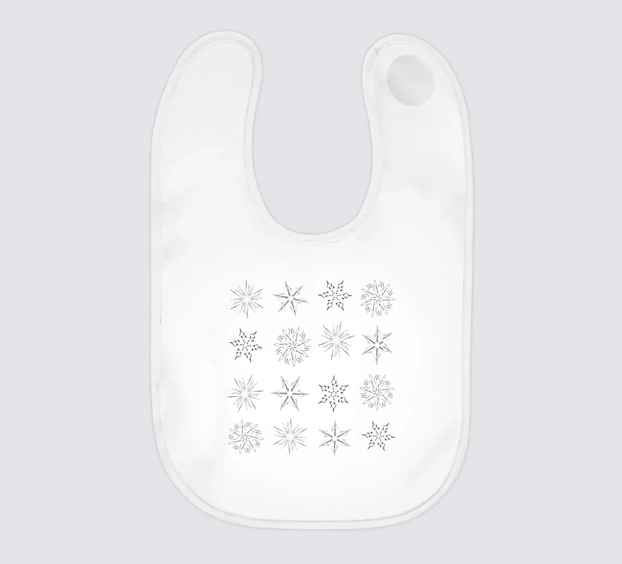 Nordic Stars & Snowflakes | Brown on Cream Neutral bavaglino da sabidussi