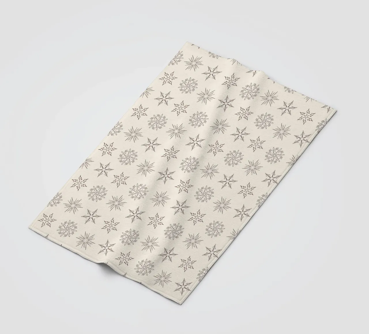 Nordic Stars & Snowflakes | Brown on Cream Neutral coperta in pile da sabidussi