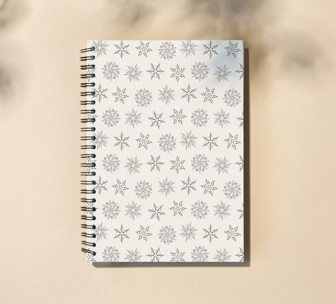 Nordic Stars & Snowflakes | Brown on Cream Neutral Ringbuch von sabidussi