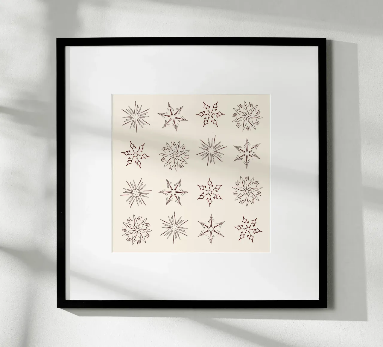 Nordic Stars & Snowflakes | Brown on Cream Neutral poster da sabidussi