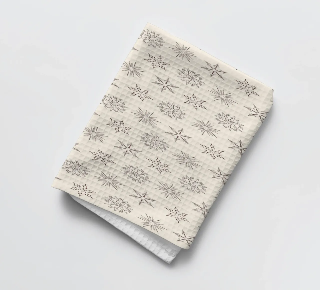Nordic Stars & Snowflakes | Brown on Cream Neutral canovaccio da cucina da sabidussi