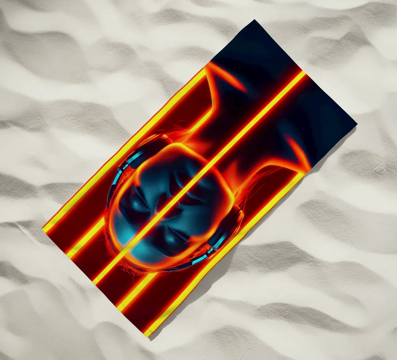 Misticismo digitale | musica, techno, gioco, neon telo mare da Autofocus