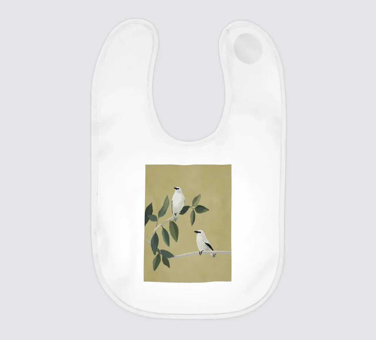 Uccelli minimalisti su un ramo bavaglino da ThingDesign