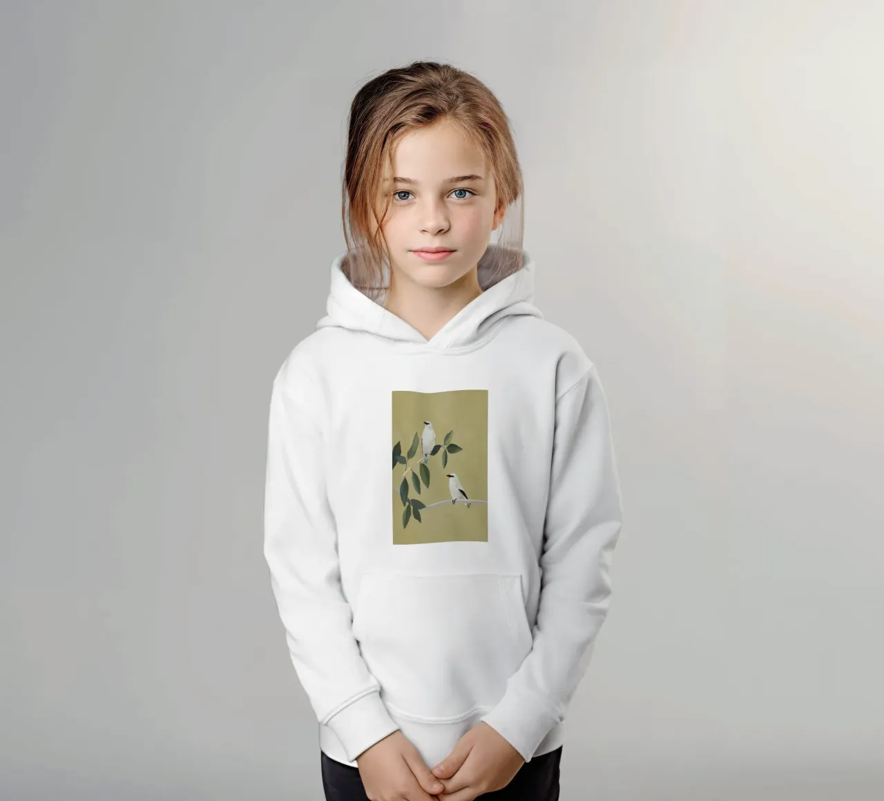 Minimalist Birds On Branch kids hoodie by ThingDesign
