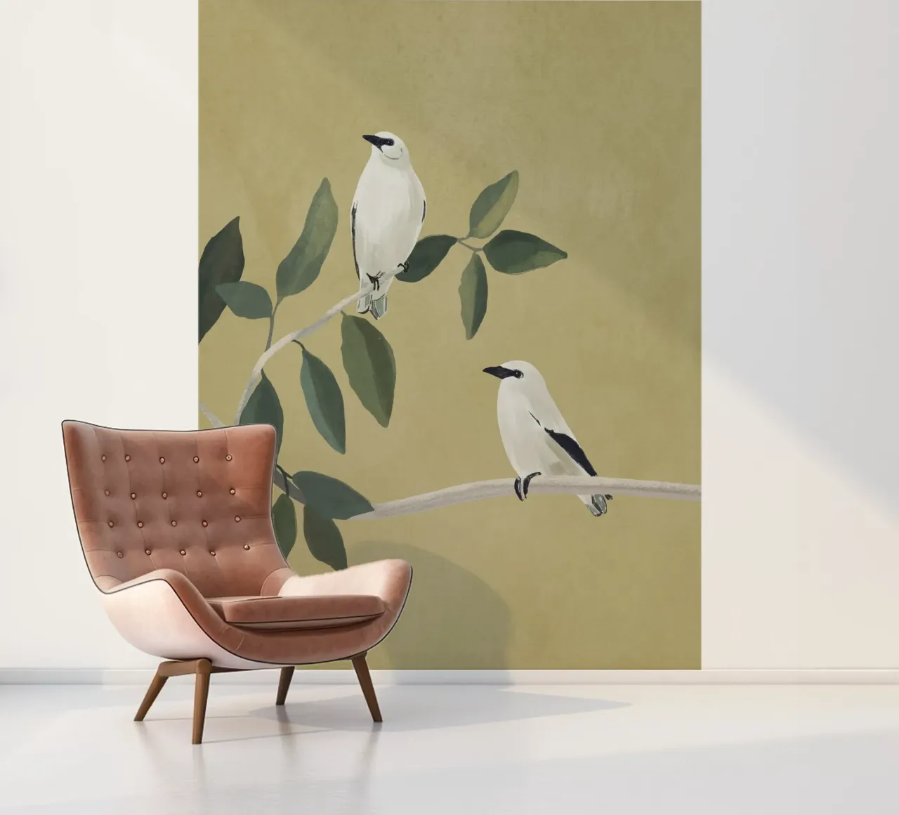 Minimalist Birds On Branch photo wallpaper by ThingDesign