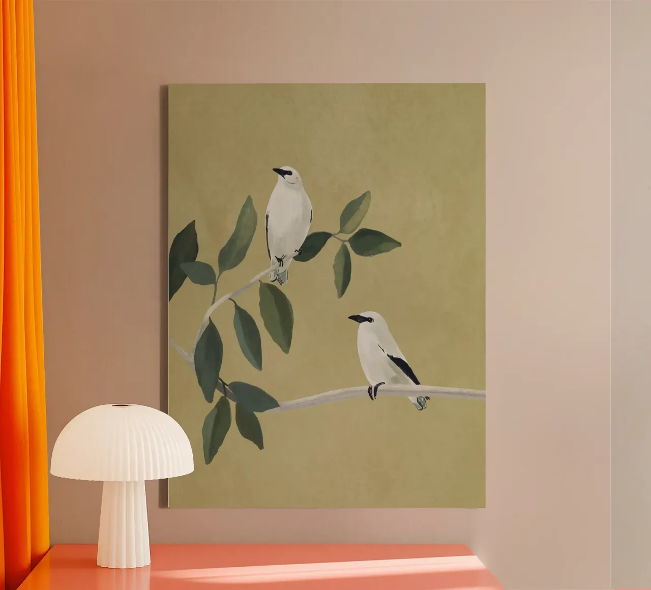 Minimalist Birds On Branch canvas by ThingDesign