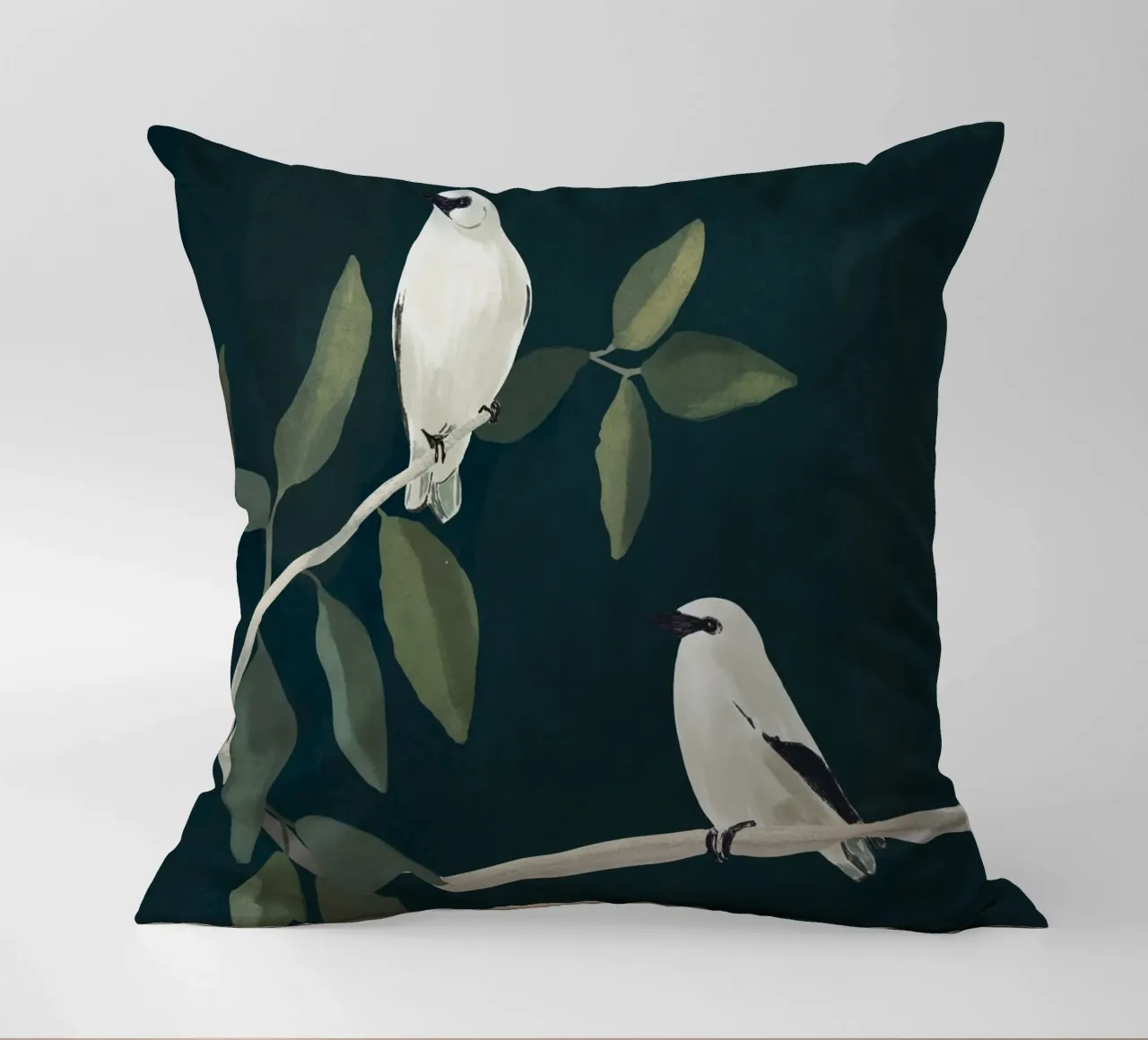 Minimalist Birds On Branch 2 decorative cushion by ThingDesign