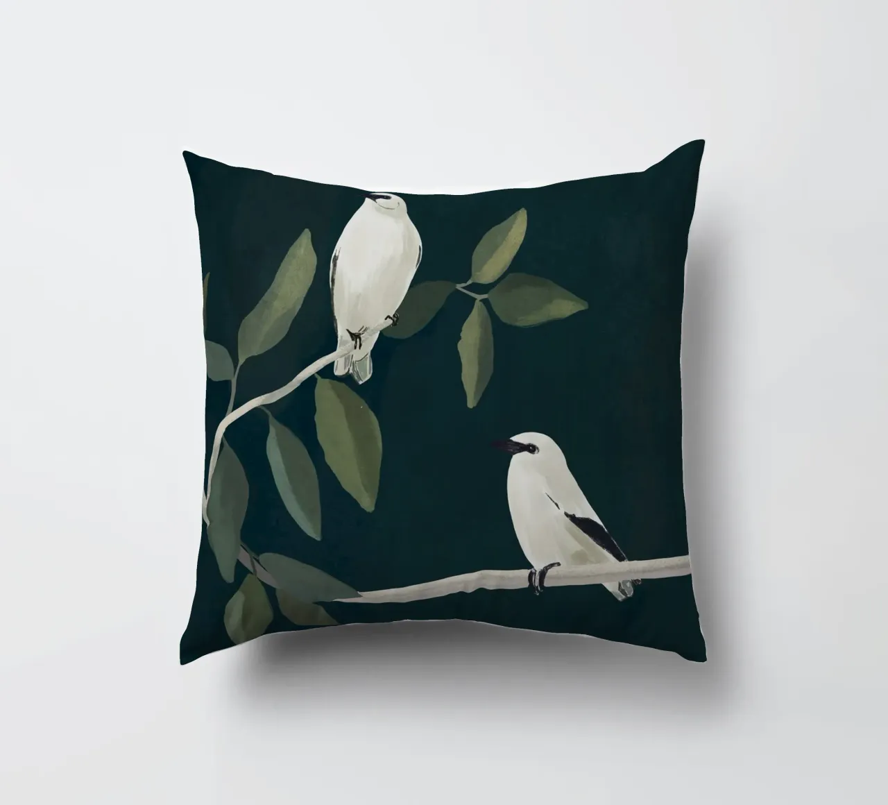 Minimalist Birds On Branch 2 decorative cushion by ThingDesign